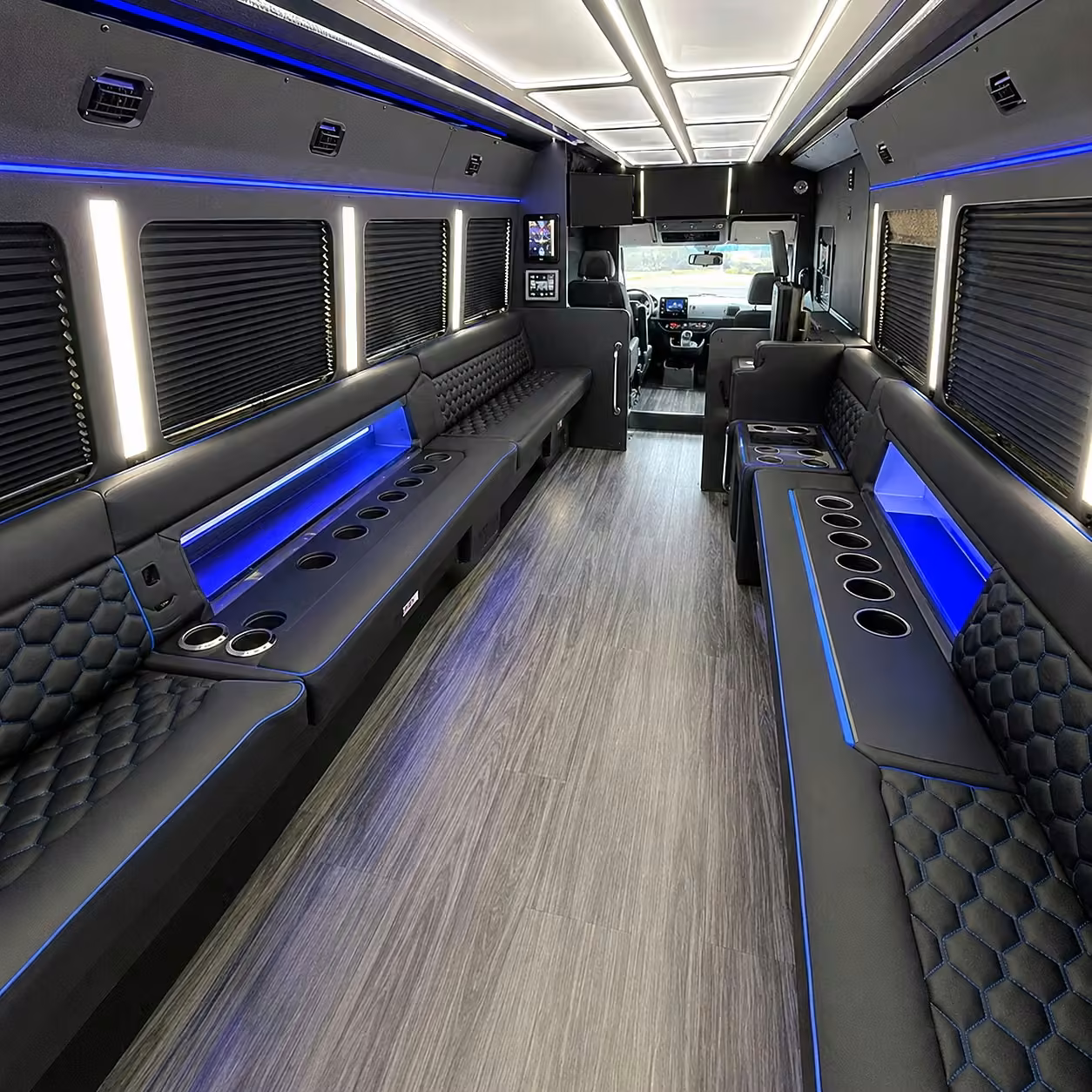 28 passenger party bus interior