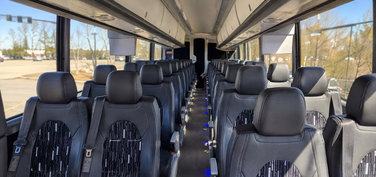 40 56 passenger charter bus inside